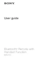 Предварительный просмотр 1 страницы Sony BRH10 User Manual