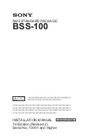 Preview for 1 page of Sony BSS-100 Installation Manual