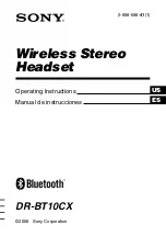 Предварительный просмотр 1 страницы Sony BT10CX - DR - Headset Operating Instructions Manual