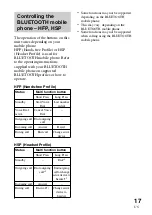 Preview for 17 page of Sony BT10CX - DR - Headset Operating Instructions Manual