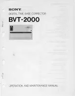 Preview for 1 page of Sony BVT-2000 Operation And Maintenance Manual