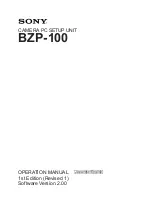 Sony BZP-100 Operation Manual preview