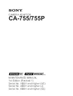 Предварительный просмотр 1 страницы Sony CA-755 Maintenance Manual