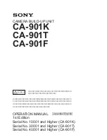 Предварительный просмотр 1 страницы Sony CA-901F Operation Manual