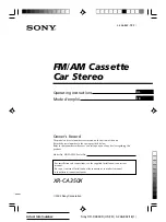 Sony CA350X - Xplod Radio / Cassette Player Operating Instructions Manual preview