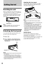 Preview for 6 page of Sony CA350X - Xplod Radio / Cassette Player Operating Instructions Manual