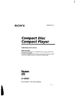 Sony Car Discman D-M805 Operating Instructions Manual preview