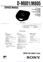 Sony Car Discman D-M805 Service Manual preview