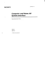 Preview for 1 page of Sony CAV-1 Primary Operating Instructions Manual