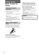 Preview for 8 page of Sony CAV-MN10 Operating Instructions Manual