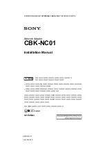 Preview for 1 page of Sony CBK-NC01 Installation Manual