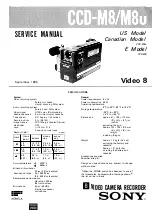 Sony CCD-M8 Service Manual preview