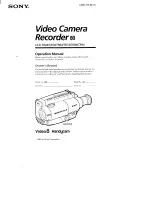 Sony CCD-TR54 - Video Camera Recorder 8mm Operation Manual preview