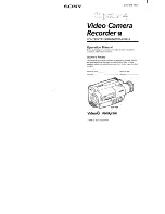 Preview for 1 page of Sony CCD-TR614 - Video Camera Recorder 8mm Operation Manual