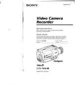 Sony CCD-TR66 - Video Camera Recorder 8mm Operating Instructions Manual preview