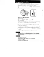 Preview for 47 page of Sony CCD-TR940 - Video Camera Recorder Hi8&trade Operating Instructions Manual