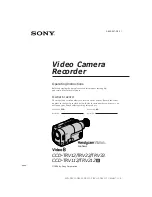 Sony CCD-TRV112 - Video Camera Recorder 8mm Operating Instructions Manual preview