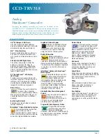 Sony CCD-TRV318 Specification Sheet preview