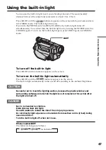 Preview for 47 page of Sony CCD-TRV58 Operating Instructions Manual