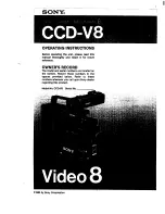 Sony CCD-V8 Operating Instructions Manual preview