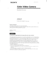 Предварительный просмотр 1 страницы Sony CCD-Z1 Operating Instructions Manual