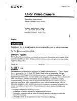 Preview for 1 page of Sony CCD-Z7 Primary Operating Instructions