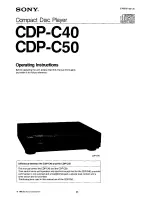 Sony CD-PC50 Operating Instructions Manual preview