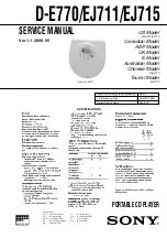 Preview for 1 page of Sony CD Walkman D-E770 Service Manual