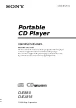 Sony CD Walkman D-E880 Operating Instructions Manual preview