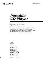 Preview for 1 page of Sony CD Walkman D-EG3 Operating Instructions Manual