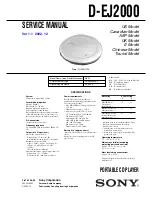 Sony CD Walkman D-EJ2000 Service Manual preview