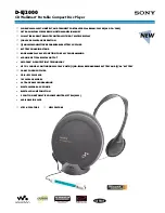 Sony CD Walkman D-EJ2000 Specification Sheet preview