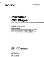 Sony CD Walkman D-EJ611 Operating Instructions Manual preview