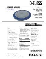 Preview for 1 page of Sony CD Walkman D-EJ855 Service Manual