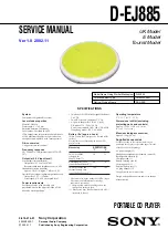 Sony CD Walkman D-EJ885 Service Manual preview