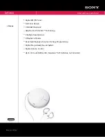 Sony CD Walkman D-FJ041 Specification Sheet preview