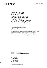 Preview for 1 page of Sony CD Walkman D-FJ61 Operating Instructions Manual