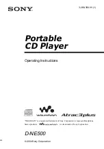 Preview for 1 page of Sony CD Walkman D-NE500 Operating Instructions Manual