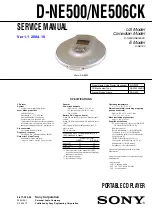 Предварительный просмотр 1 страницы Sony CD Walkman D-NE500 Service Manual