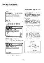 Предварительный просмотр 2 страницы Sony CDP-302 Service Manual