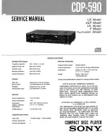 Предварительный просмотр 1 страницы Sony CDP-590 Service Manual