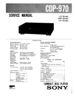 Sony CDP-970 Service Manual preview