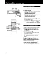 Предварительный просмотр 12 страницы Sony CDP-997 - Compact Disc Player Operating Instructions Manual