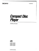 Предварительный просмотр 1 страницы Sony CDP-C225 - Compact Disc Player Operating Instructions Manual