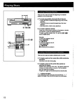 Предварительный просмотр 10 страницы Sony CDP-C435 - Compact Disc Player Operating Instructions Manual