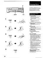 Предварительный просмотр 12 страницы Sony CDP-C545 Opertating Instructions