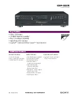 Sony CDP-CE275 - Carousel Cd Player 5 Discs Specifications preview