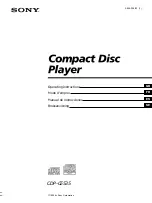 Предварительный просмотр 1 страницы Sony CDP-CE535 - Compact Disc Player Operating Instructions Manual