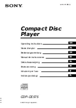 Предварительный просмотр 1 страницы Sony CDP-CE575 - Disc Carousel Operating Instructions Manual