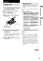 Предварительный просмотр 9 страницы Sony CDP-CE575 - Disc Carousel Operating Instructions Manual